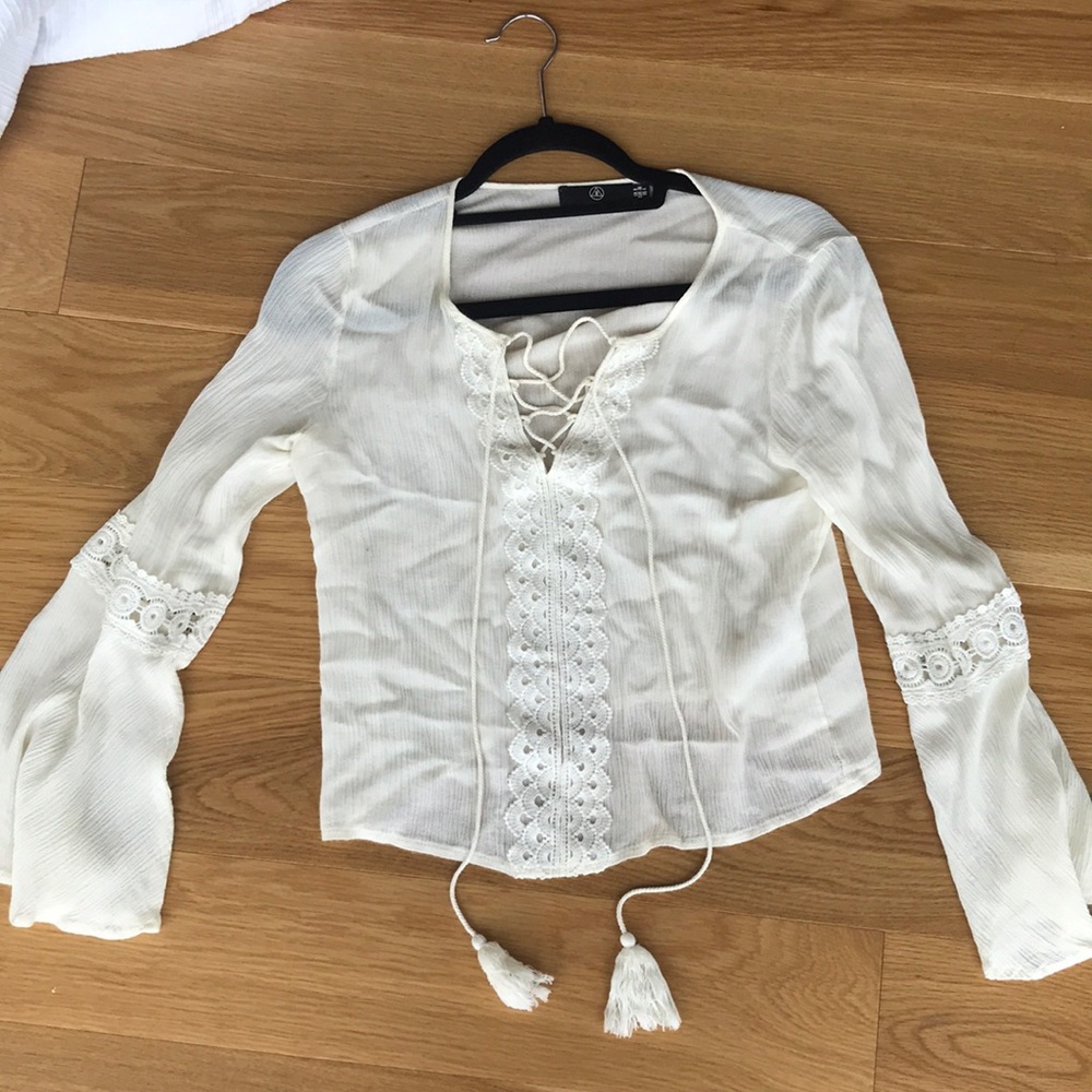 Boho lace up top